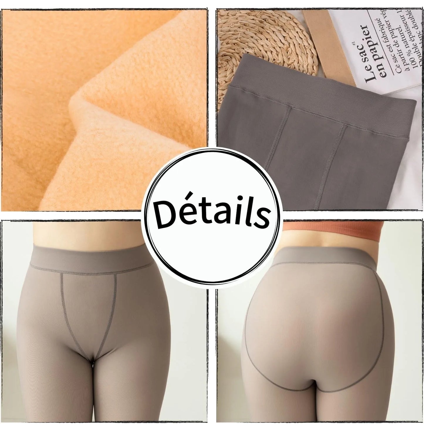 Winter Sexy Thermal Pantyhose Women Fleece Tights Ladies Translucent Fake Thermal Stockings Winter Warm Leggings Fleece 300g